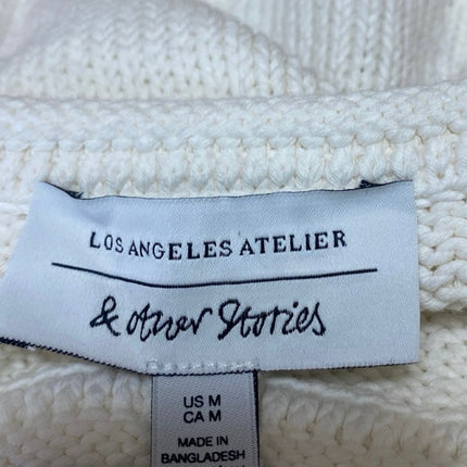 & Other Stories Women's Cream White Sleeveless Knit Crop Sweater Vest Tank Top M