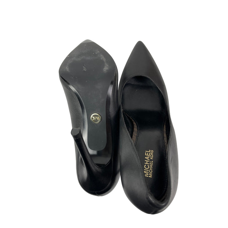 Michael Kors Alina Flex Women's Black Leather Pointed Toe Stiletto Heels Shoes 8