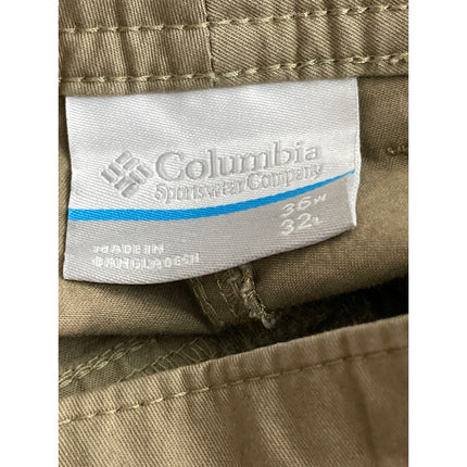 Columbia Men's Olive Green High Rise Straight Chino Trousers Dress Pants W36 L32