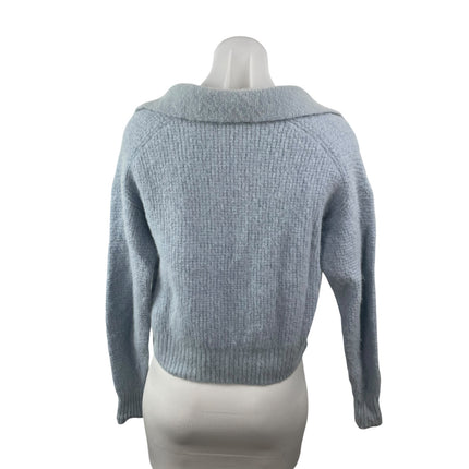 Everlane Womens Alpaca Wool Waffle Collared Long Sleeve Crop Polo Sweater Top XS
