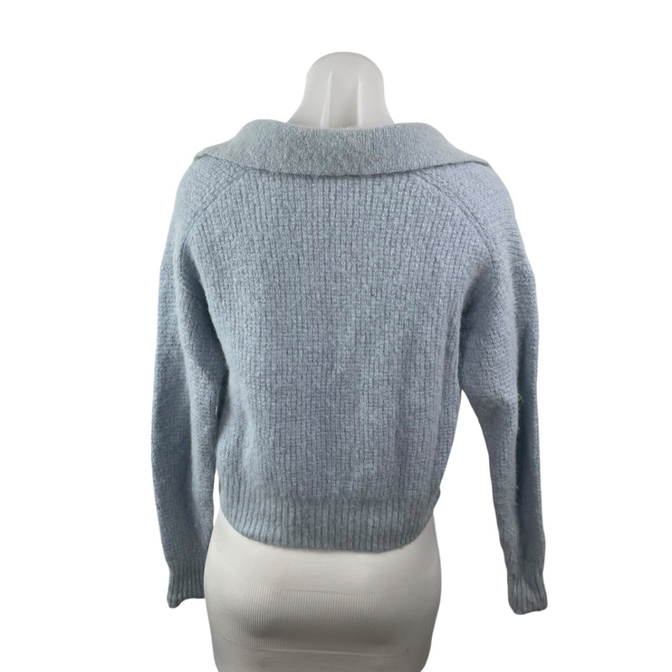 Everlane Womens Alpaca Wool Waffle Collared Long Sleeve Crop Polo Sweater Top XS
