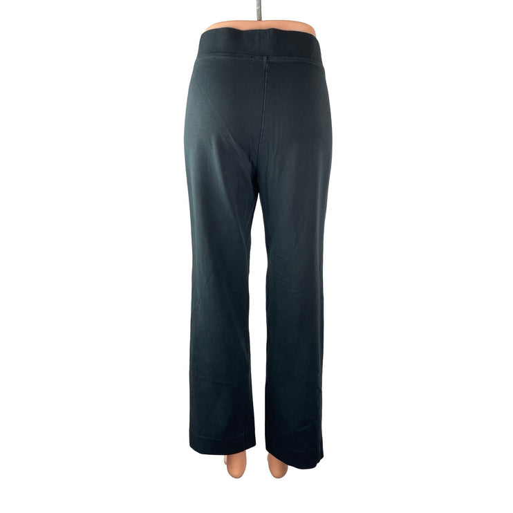 J.Crew Womens Black High Waisted Pull On Wide Leg Straight Yoga Leggings Pants M