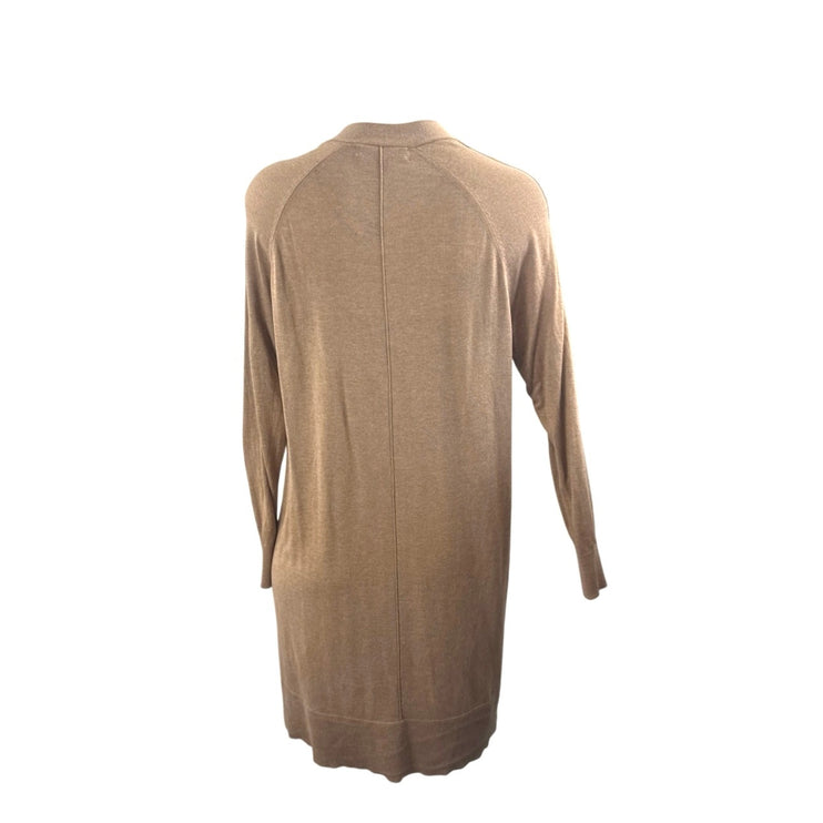 Banana Republic Women's Tan Silk Cotton Knit Long Cardigan Sweater Top Size XS