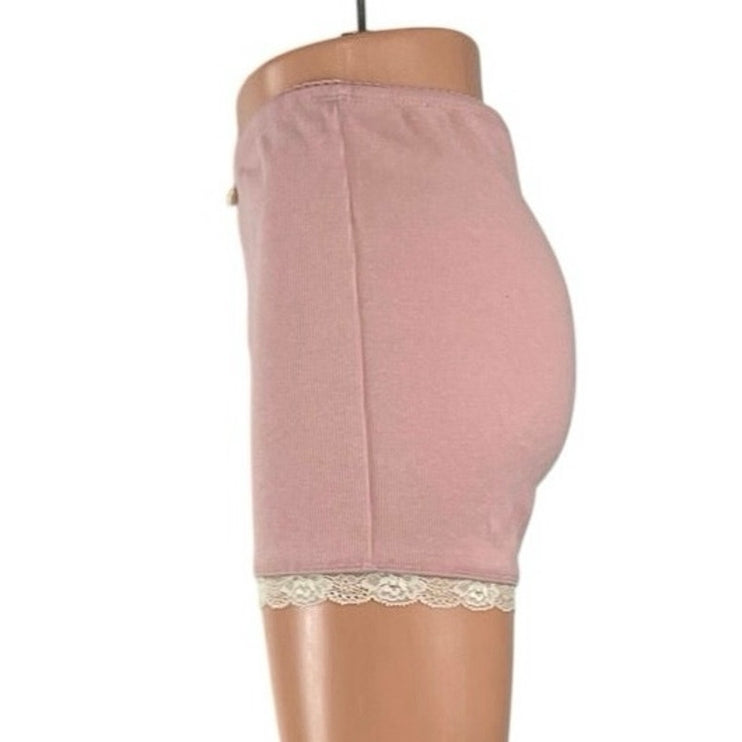 Princess Polly Pink Lace Trim Mid Rise Casual Lounge Skinny Sleepwear Shorts 4