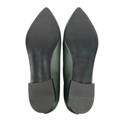 Everlane The Modern Green Leather Slip On Pointed Toe Flats Loafers Shoes Sz 8.5