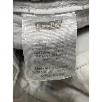 Levi's Men's Gray Stripe High Rise Slim Casual Tapered Chino Trousers Pants 32