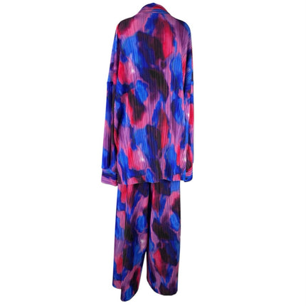 Nasty Gal Women's Multicolor Printed Long Sleeve Button Up Shirt & Pants Sets 18