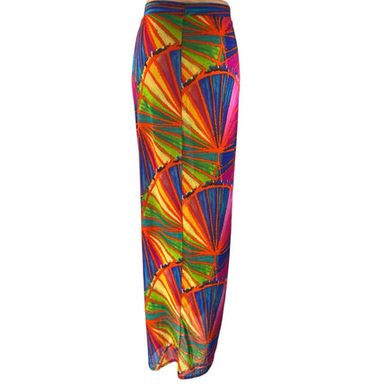 Fashion Nova Multicolor Abstract High Waist Beach Cover Up Maxi Wrap Skirt 2XL