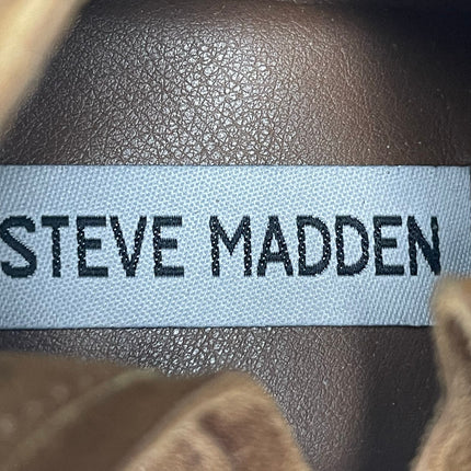 Steve Madden Havannah Tan Brown Suede Pointed Tie Block Heel Ankle Boots Sz 10M