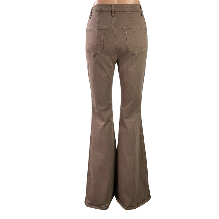 Fashion Nova Women Tan Brown High Rise Flared Bootcut Bell Bottom Denim Jeans 5