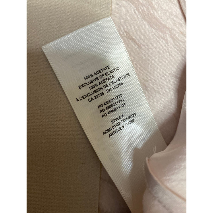 Aritzia Babaton Beige Nude Silk Satin Elastic Waist Flare Midi Slip Skirt Sz 12