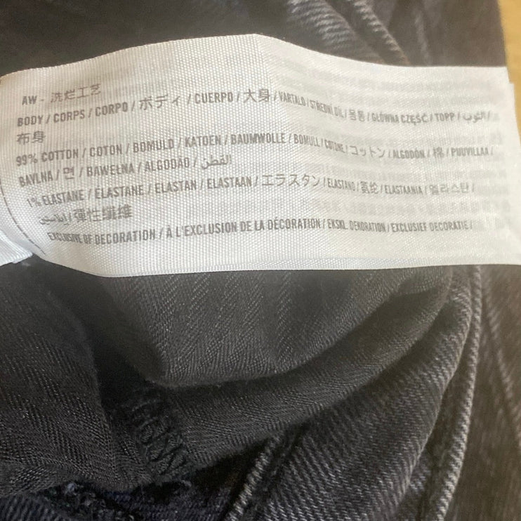 Abercrombie & Fitch The Straight Mid Rise Black Relaxed Denim Jeans Size 28