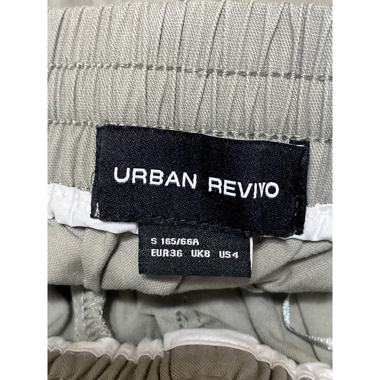 Urban Revivo Women's Gray Baggy Barrel Palazzo Wide Leg Cargo Trousers Pants 4