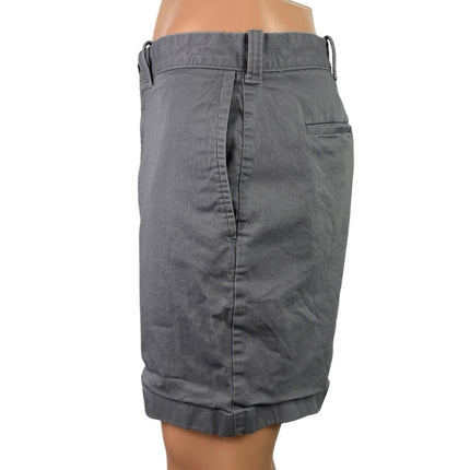 J.Crew 7" Men's Gray Mid Rise Golf Bermuda Straight Chino Khaki Shorts Size 36