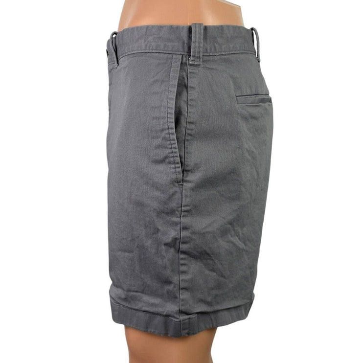 J.Crew 7" Men's Gray Mid Rise Golf Bermuda Straight Chino Khaki Shorts Size 36