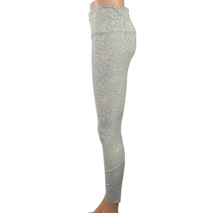 Varley Women's Gray Leopard Animal Print Yoga Athletic Leggings Pants Size M