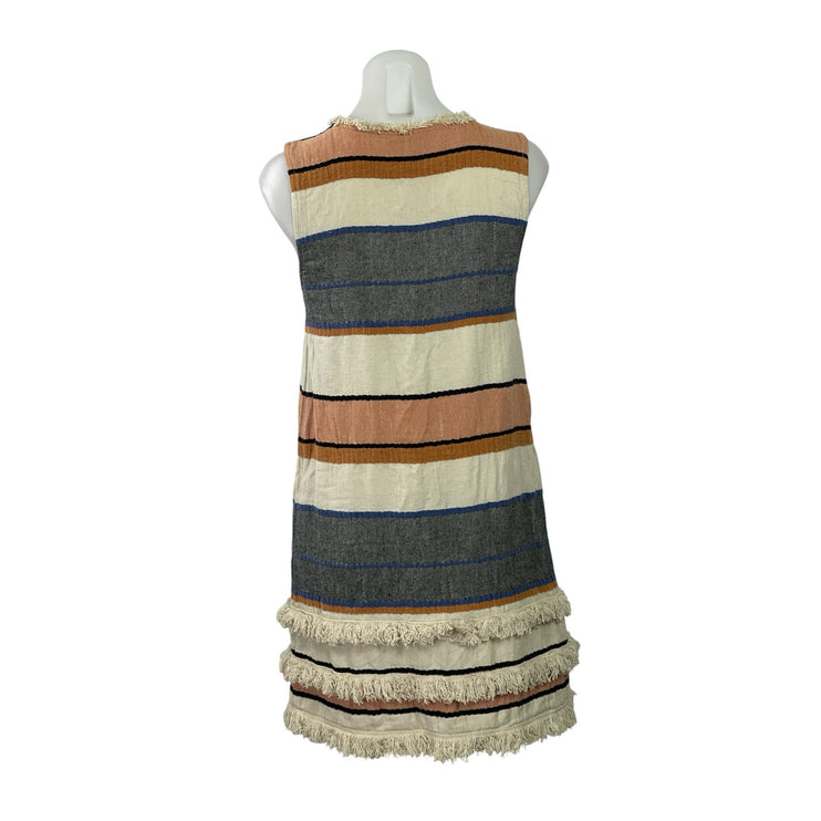 Anthropologie Holding Horses Multicolor Fringe Stripe Sleeveless Tunic Dress 6