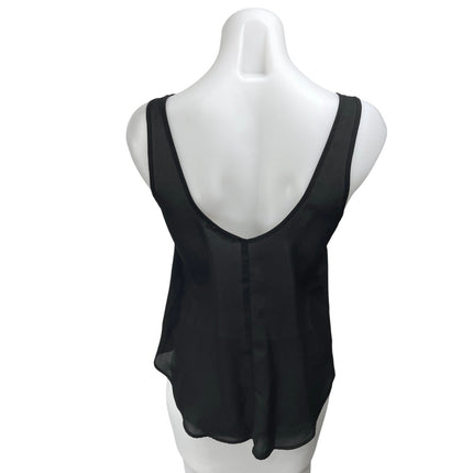 Lush Women's Black Sleeveless Scoop Neck Pullover Blouse Tank Top Size XS