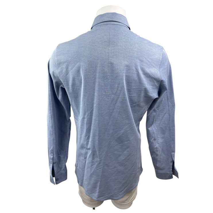 Lululemon Live In Practice Men's Blue Long Sleeve Button Down Shirt Top Size M