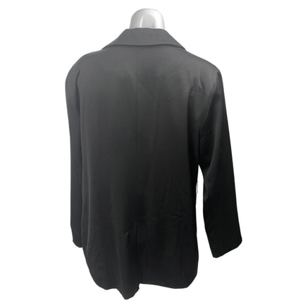 Vera Wang Women's Black One Button Notch Collar Long Sleeve Blazer Coat Jacket L