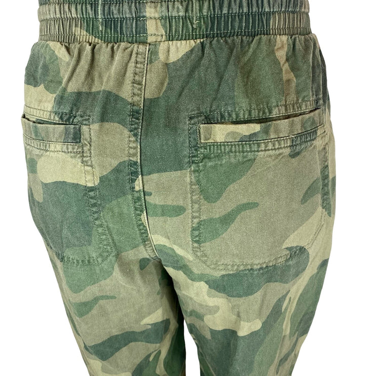 Hollister Green Camouflage Ultra High Rise Drawstring Jogger Trouser Pants Sz XS