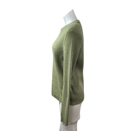 Abercrombie & Fitch Women's Green Ribbed Knit Long Sleeve Sweater Top Size M
