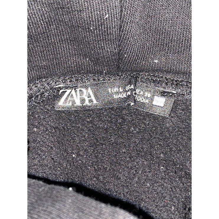 Zara Women's Black Yoga Athletic Activewear Crop Sweater Hoodie Sweatshirt Top L