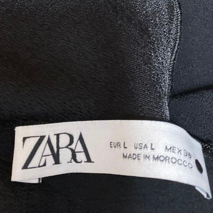 Zara Women's Black Sleeveless Scoop Neck Cami Camisole Crop Tank Top Size L