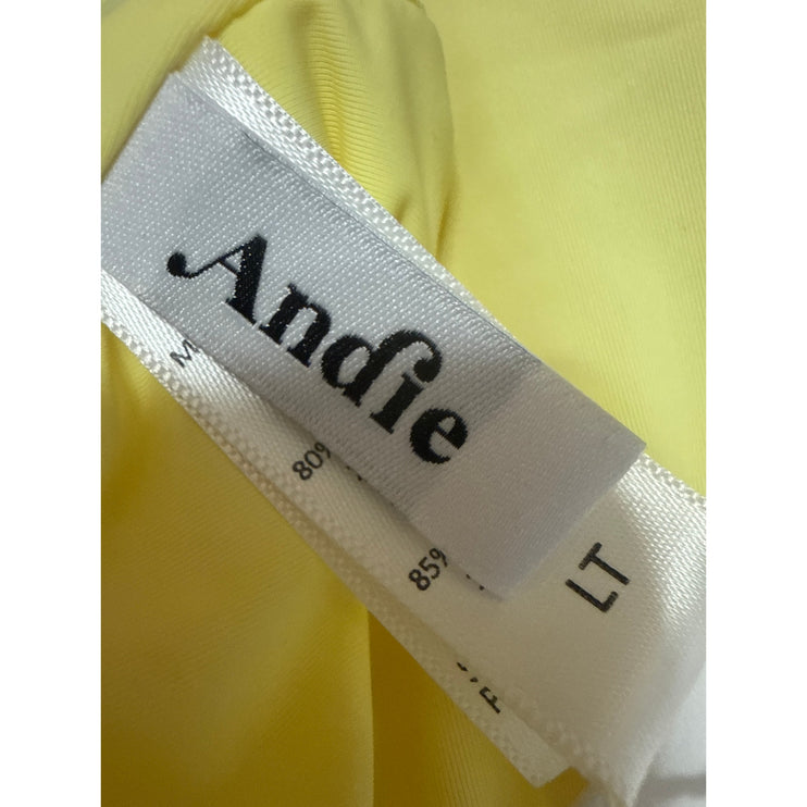 NEW Andie Yellow Sleeveless Tie Back Cami Tank One Piece Swimsuit Swimwear Sz L