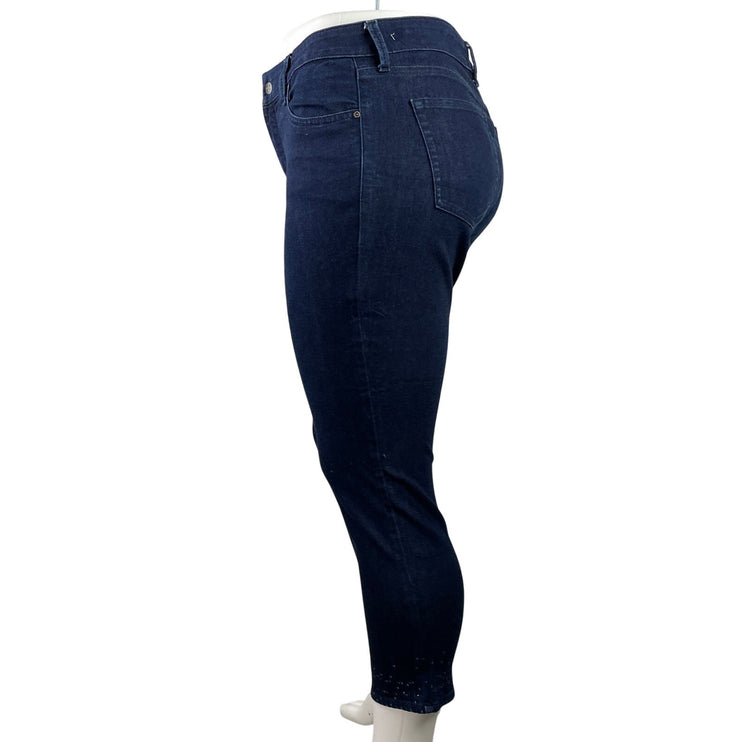 NYDJ Sheri Blue Dark Wash LiftxTuck Ankle Straight Stretch Denin Jeans Size 16