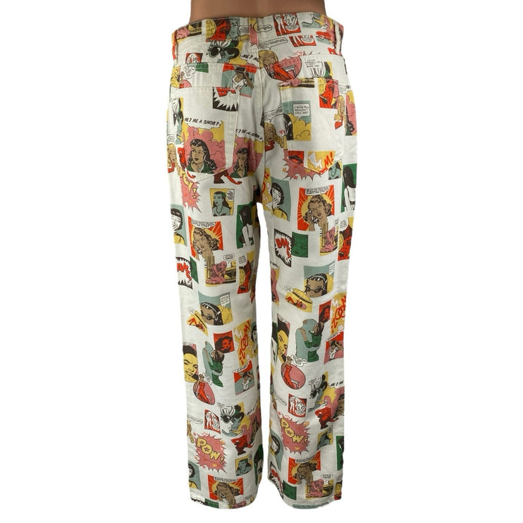 Reformation Comic Multicolor High Waisted Straight Leg Denim Jeans Size 28