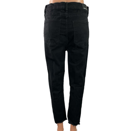 Kendall + Kylie Skycaper Black High Waist Raw Hem Skinny Denim Jeans Pants 13/31