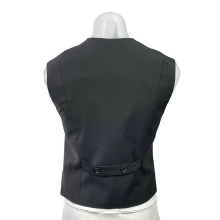 COS Women's Black Sleeveless V Neck Adjustable Work Button Down Vest Top Size 4