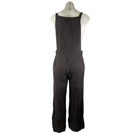 Sol Angeles Women's Gray Sleeveless Wide Leg Denim Overalls Romper Jumpsuit Sz S