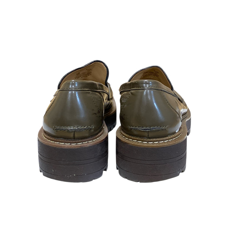 Sam Edelman Laurs Women's Green Leather Round Toe Slip On Loafers Shoes Size 10