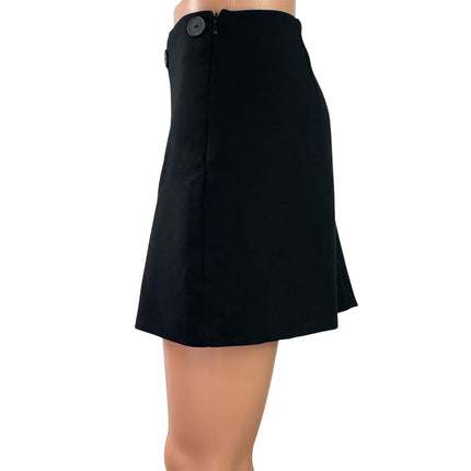Zara Women's Black Button High Waisted A Line Mini Skirt Shorts Skort Size XL