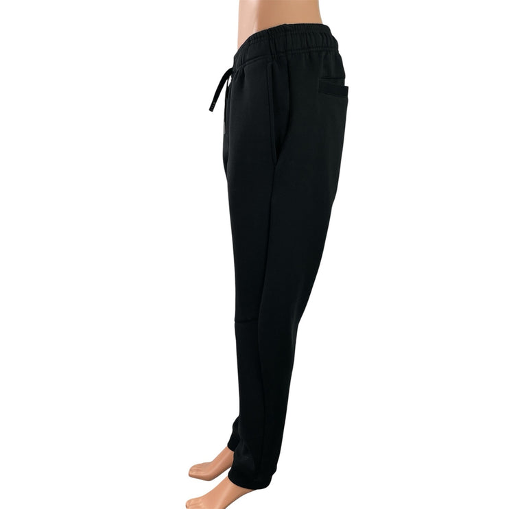 BYLT Black Elastic Waist Drawstring Tapered Athletic Trousers Jogger Pants Sz M
