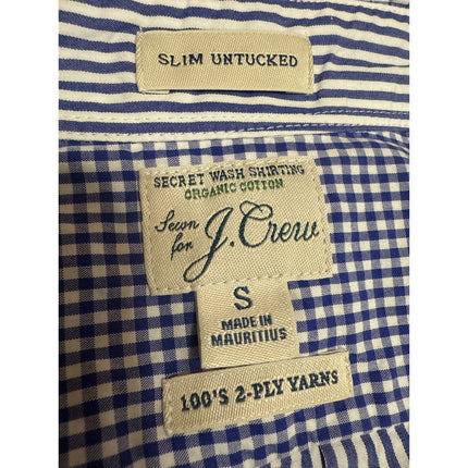 NEW J.Crew Blue Striped Checkered Colorblock Long Sleeve Button Down Shirt Top S