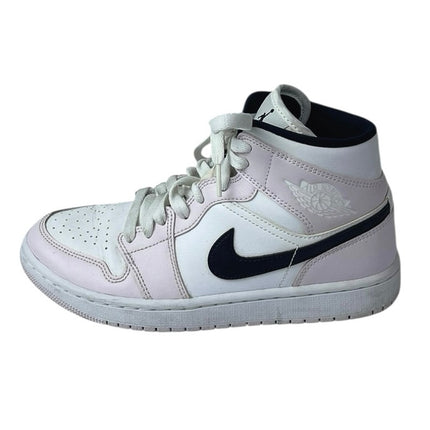 Nike Air Jordan 1 Mid Pink White Lace Up High Top Athletic Sneakers Shoes Size 7.5