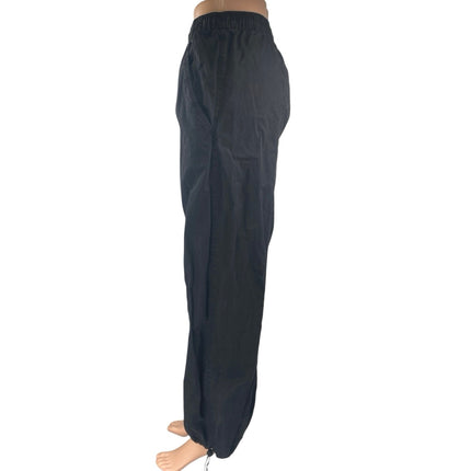 Zara Women's Black Elastic Waist Straight Tapered Leg Trousers Jogger Pants Sz S