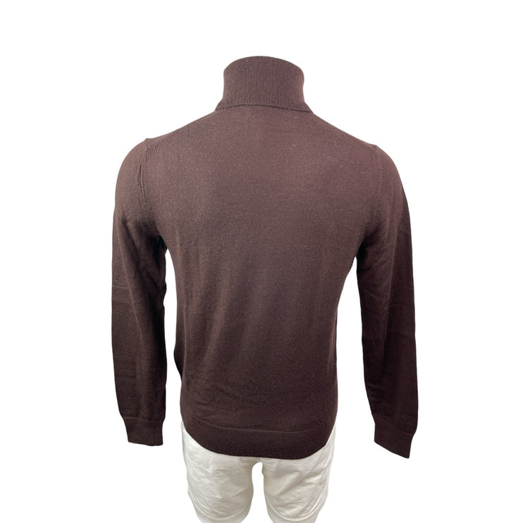 Banana Republic Men's Brown 100% Wool Turtleneck Long Sleeve Sweater Top Size M