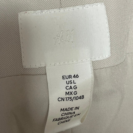 H&M Women's Cream Sleeveless Button Down V Neck Pocket Vest Tank Crop Top Size L
