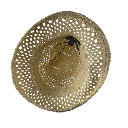Vince Camuto Women's White Woven Gold Accent Outdoor Straw Bucket Cap Hat OS