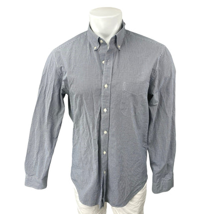 J.Crew Mens Black White Plaid Check Long Sleeve Slim Fit Button Down Shirt Top L