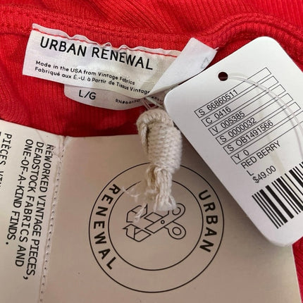 NEW Urban Renewal Red Short Sleeve Ruched Cutout Mini Bodycon Dress Size L