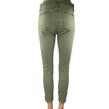 J.Crew Women's Green Mid Rise Skinny Leg Slim Fit Stretch Denim Jeans Pants 27