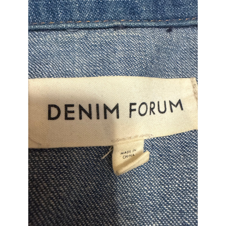 Aritzia Denim Forum Blue Long Sleeve Denim Jean Button Down Shirt Top Size XS