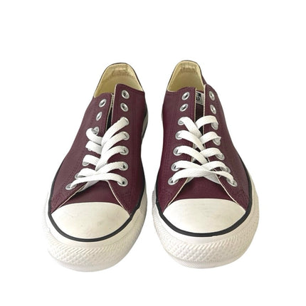 Converse Chuck Taylor OX Unisex Burgundy Leather Lace Up Sneakers Shoes M-9 W-11