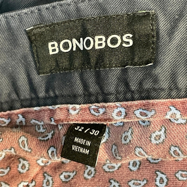 Bonobos Men's Black  Mid Rise Straight Leg Chino Khaki Trousers Pants Size 32x30