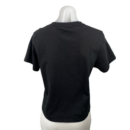 Quince Women's Black Short Sleeve Basic Casual Crew Neck T Shirt Tee Top Size M